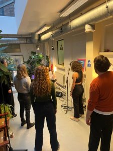 Group singing lesson at the studio